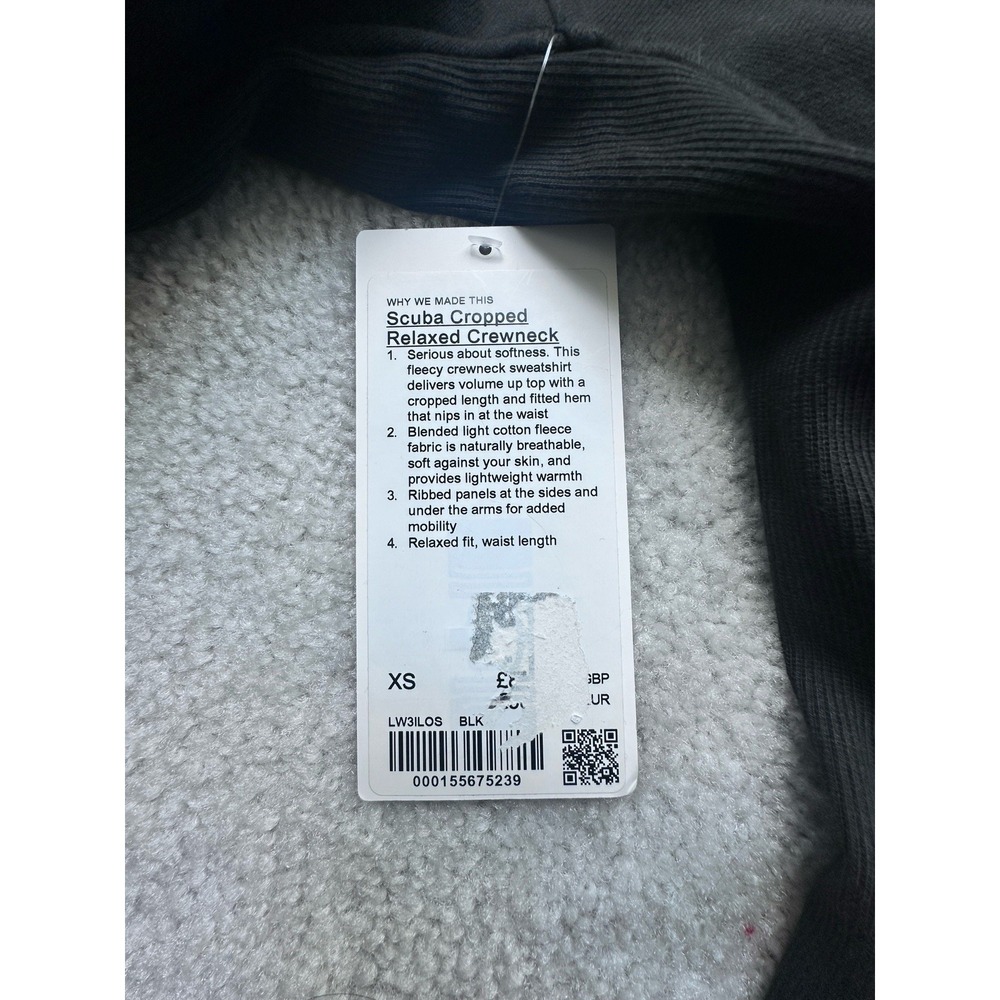 NWT Lululemon Scuba Cropped Relaxed Crewneck Black XS - Picture 6 of 10